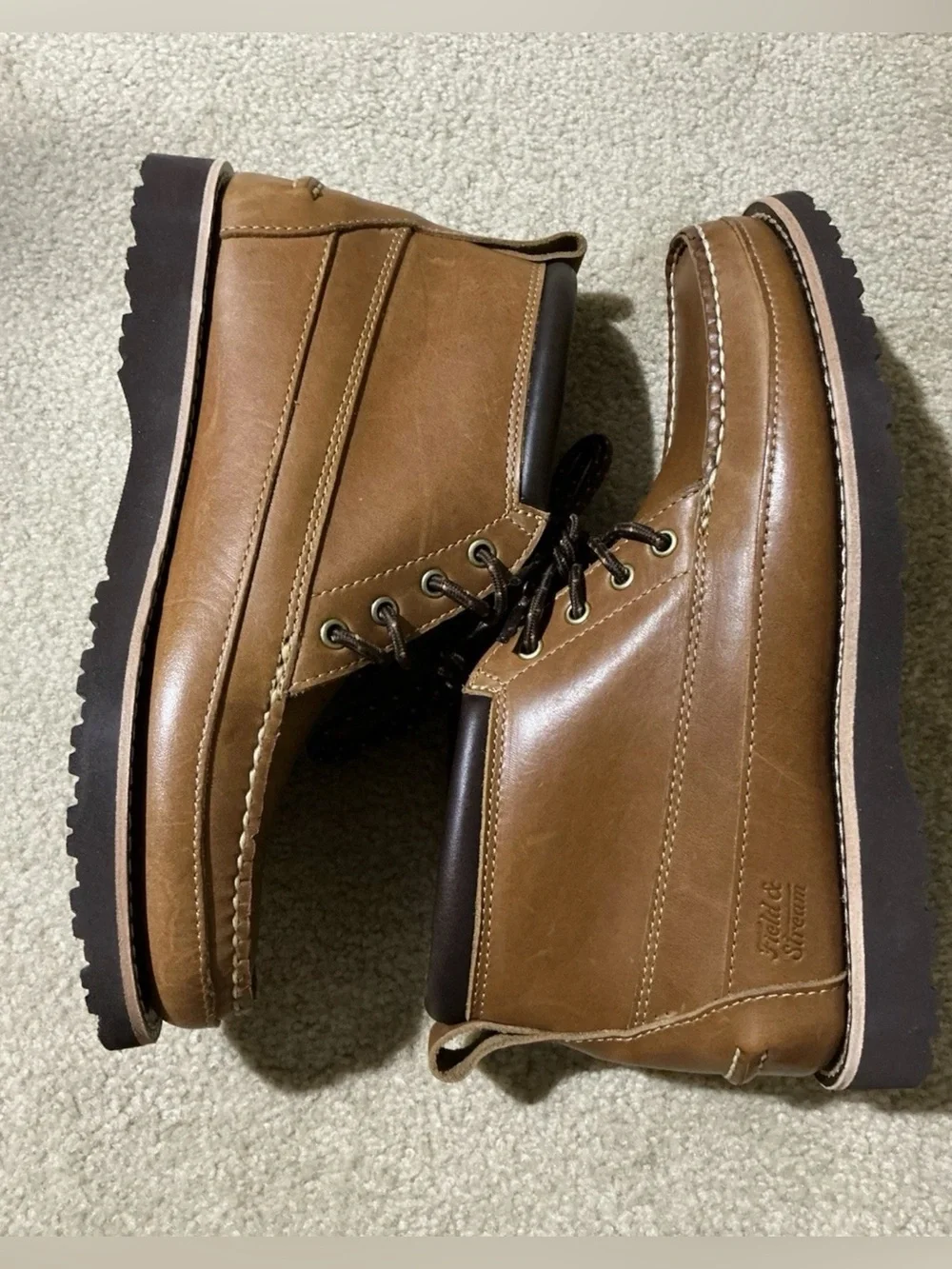Size 10 D - Field & Stream x Gokey Sportsman Chuka Brown Leather Moc Toe Boots
